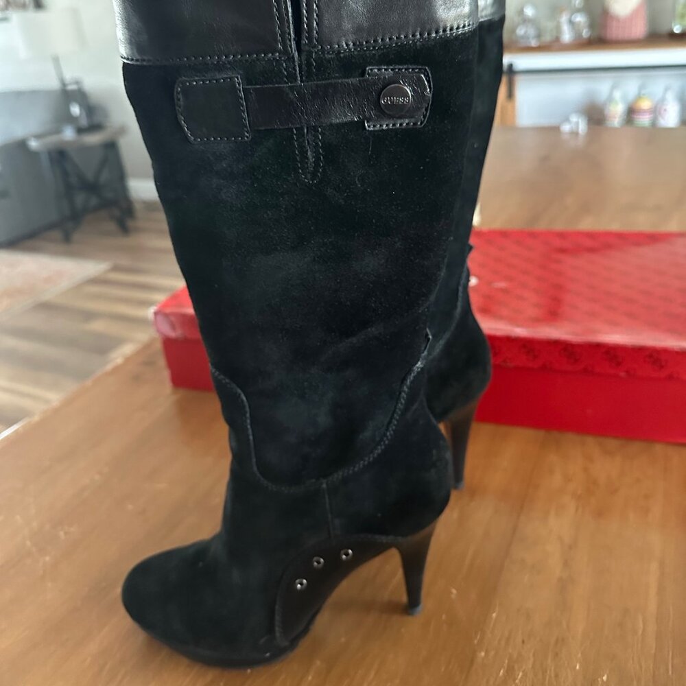 Guess Black Suede and Leather Boots - Size 9M